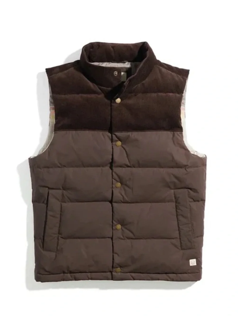 Marine Layer Pantoll Corduroy Vest size S brown puffer down